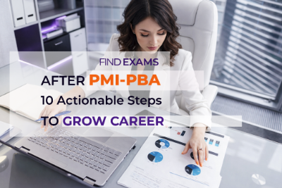 Business analyst reviewing reports after PMI-PBA certification with focus on career growth, practical implementation, and actionable steps for business analysis
