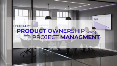 Product Ownership turning into Project Management in modern Agile organizations with Agile transformation decline concept shown in a corporate meeting room.